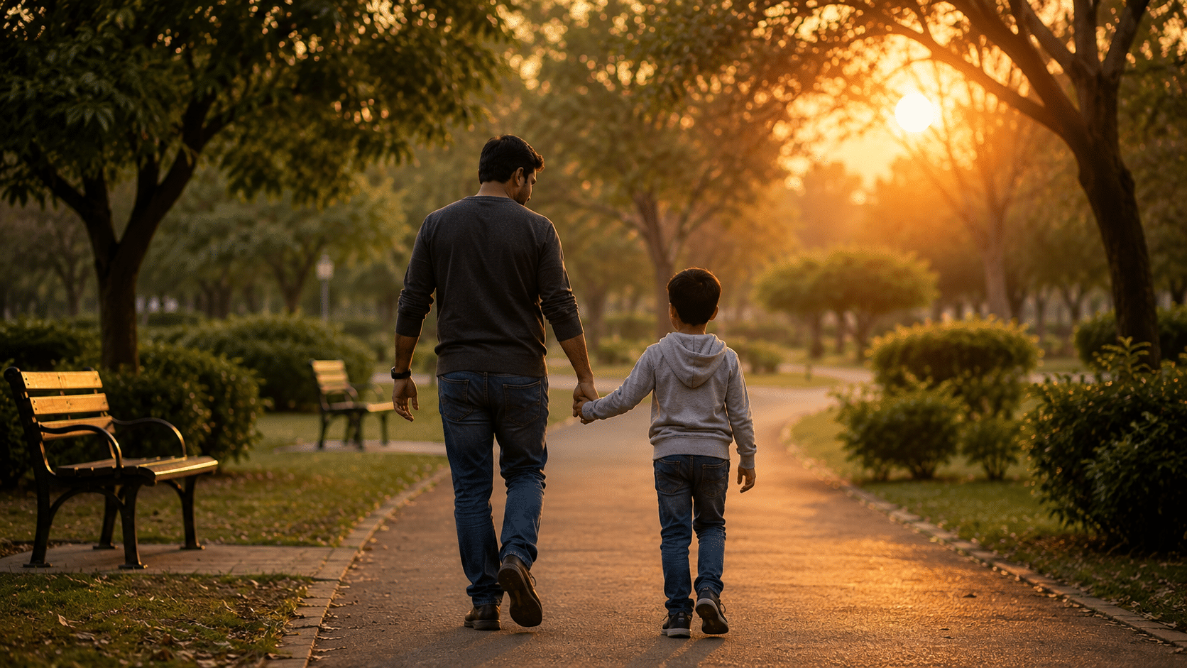 Father spending time with child after custody agreement