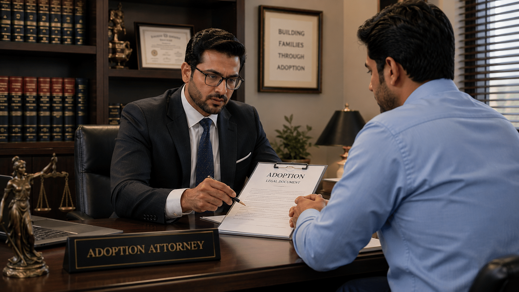 Adoption and paternity legal consultation in family law office