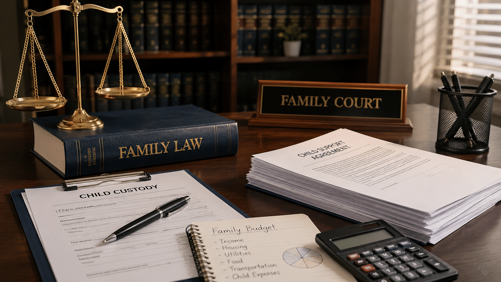 Family law documents and legal tools related to child support cases