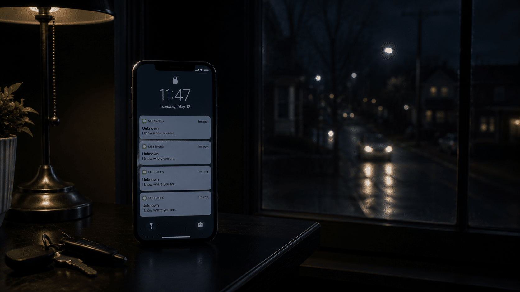 Phone notifications symbolizing stalking and harassment behavior