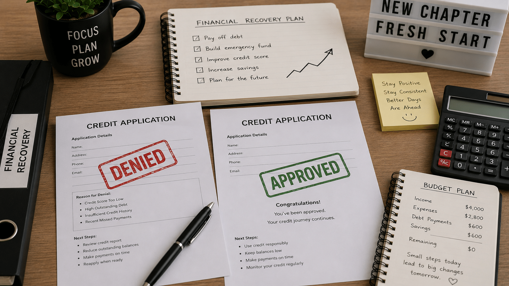 Financial recovery and debt management documents