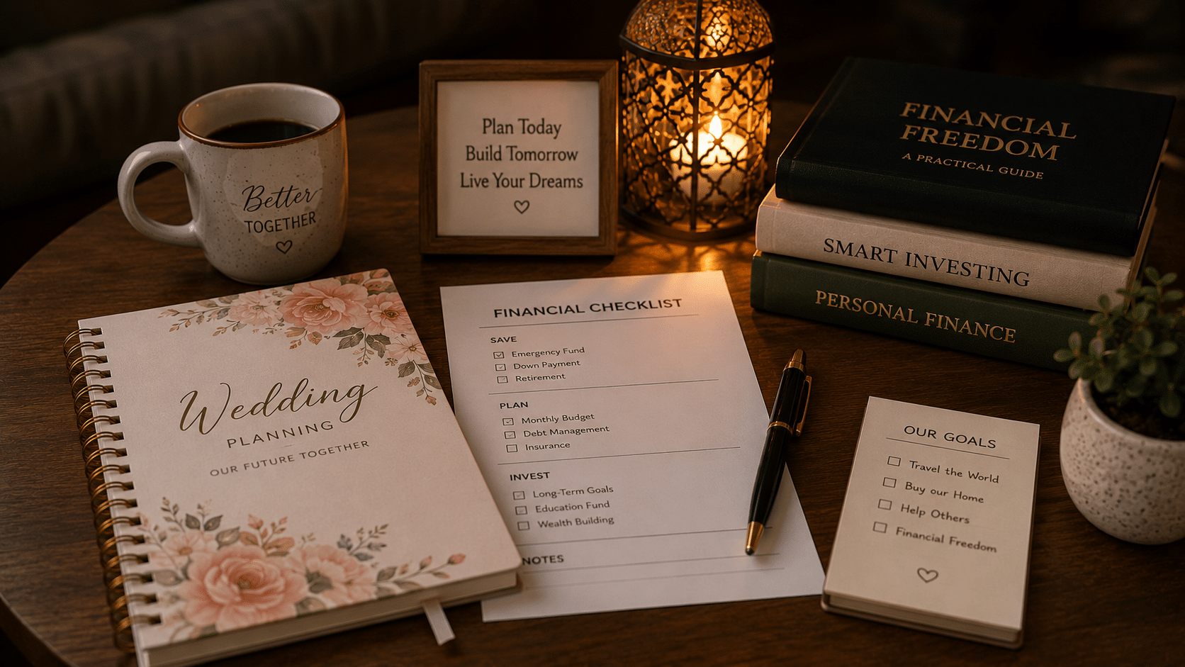 Hopeful financial planning atmosphere before marriage